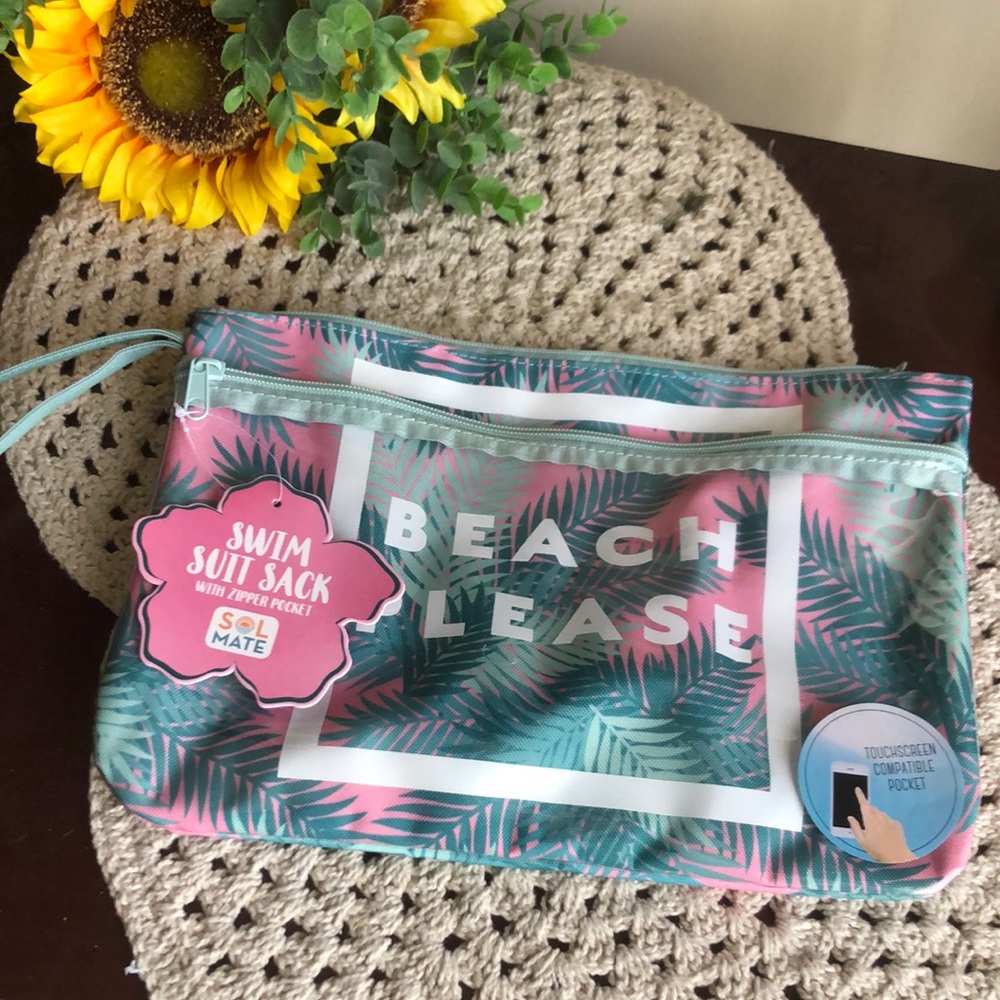 BEACH PLEASE Tropical Swimsuit Zip Pouch